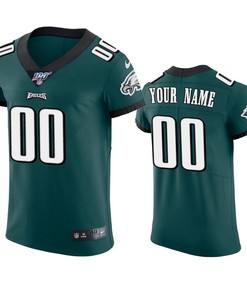 Philadelphia Eagles Custom Midnight Green 100th Season Vapor Elite Jersey
