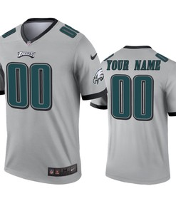 Philadelphia Eagles Custom Silver Inverted Legend Jersey