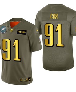 Philadelphia Eagles Fletcher Cox 2019 Salute To Service Nfl 100 Mens Jersey Metallic
