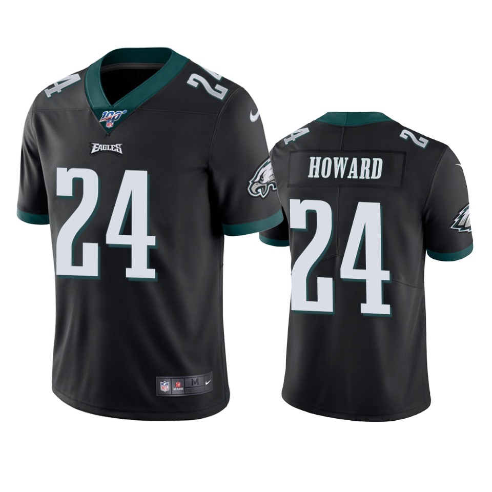 Philadelphia Eagles Jordan Howard Black 100th Season Vapor Limited Jersey