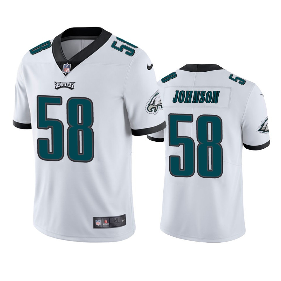 Philadelphia Eagles Kyron Johnson 58 White Vapor Limited Jersey