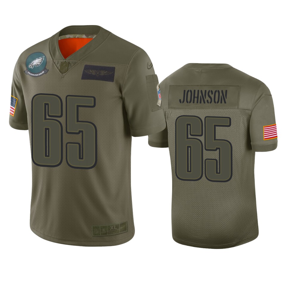 Philadelphia Eagles Lane Johnson Camo 2019 Salute To Service Limited Jersey