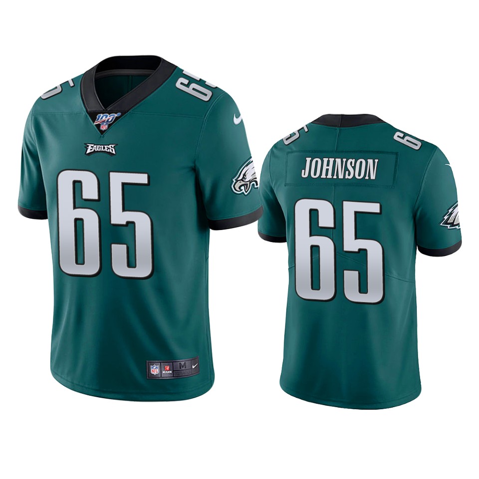 Philadelphia Eagles Lane Johnson Midnight Green 100th Season Vapor Limited Jersey
