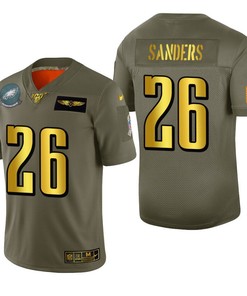 Philadelphia Eagles Miles Sanders 2019 Salute To Service Nfl 100 Mens Jersey Metallic