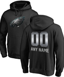 Philadelphia Eagles Nfl Pro Line By Branded Personalized Midnight Mascot Pullover Hoodie - Black