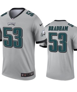 Philadelphia Eagles Nigel Bradham Silver Inverted Legend Jersey