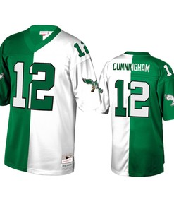 Philadelphia Eagles Randall Cunningham Green White Retired Player Split Jersey