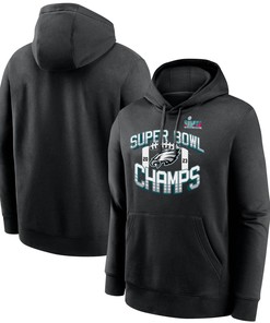 Philadelphia Eagles Super Bowl Champions Icon Bold Pullover Hoodie - Black