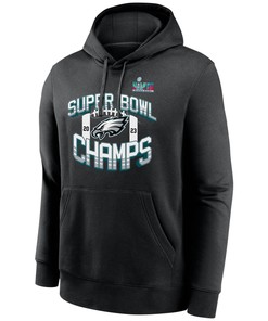 Philadelphia Eagles Super Bowl Champions Icon Bold Pullover Hoodie - Black