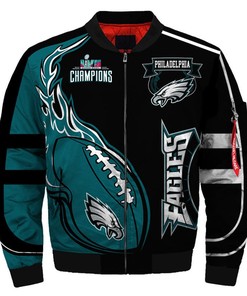 Philadelphia Eagles Super Bowl LVII Champions Black Green Bomber Jacket