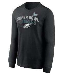 Philadelphia Eagles Super Bowl LVII Team Logo Lockup Long Sleeve T-Shirt - Black