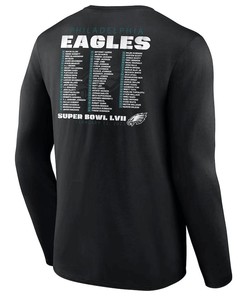 Philadelphia Eagles Super Bowl LVII Varsity Roster Long Sleeve T-Shirt - Black