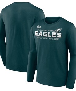 Philadelphia Eagles Super Bowl LVII Vivid Striations Long Sleeve T-Shirt - Forest Green