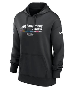 Philadelphia Eagles Women's 2022 NFL Crucial Catch Therma Performance Pullover Hoodie - Black