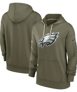Philadelphia Eagles Women's 2022 Salute To Service Performance Pullover Hoodie - Olive