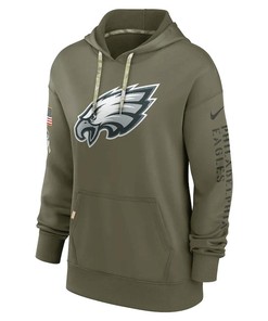 Philadelphia Eagles Women's 2022 Salute To Service Performance Pullover Hoodie - Olive