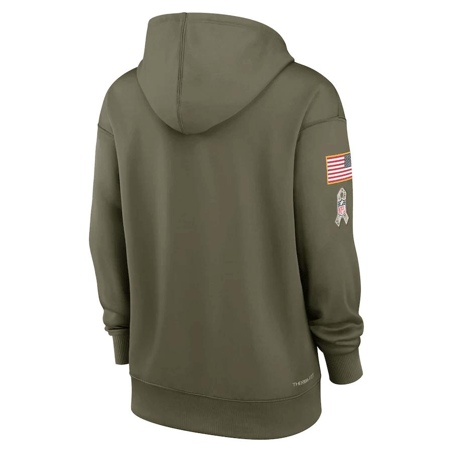 Philadelphia Eagles Women's 2022 Salute To Service Performance Pullover Hoodie - Olive