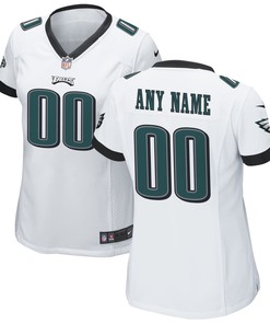Philadelphia Eagles Womens Custom Game Jersey - White Custom Jerseys Nfl