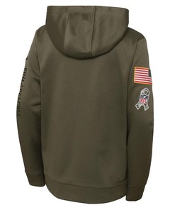 Philadelphia Eagles Youth 2022 Salute To Service Performance Pullover Hoodie - Olive