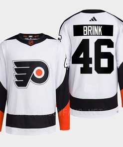 Philadelphia Flyers 2022 Reverse Retro 2.0 Bobby Brink 46 White Primegreen Jersey Men's