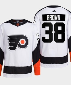 Philadelphia Flyers 2022 Reverse Retro 2.0 Patrick Brown 38 White Primegreen Jersey Men's