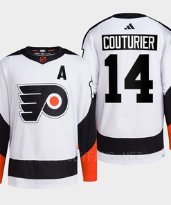 Philadelphia Flyers 2022 Reverse Retro 2.0 Sean Couturier 14 White Primegreen Jersey Men's