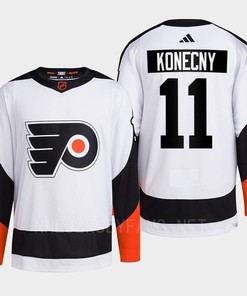 Philadelphia Flyers 2022 Reverse Retro 2.0 Travis Konecny 11 White Primegreen Jersey Men's