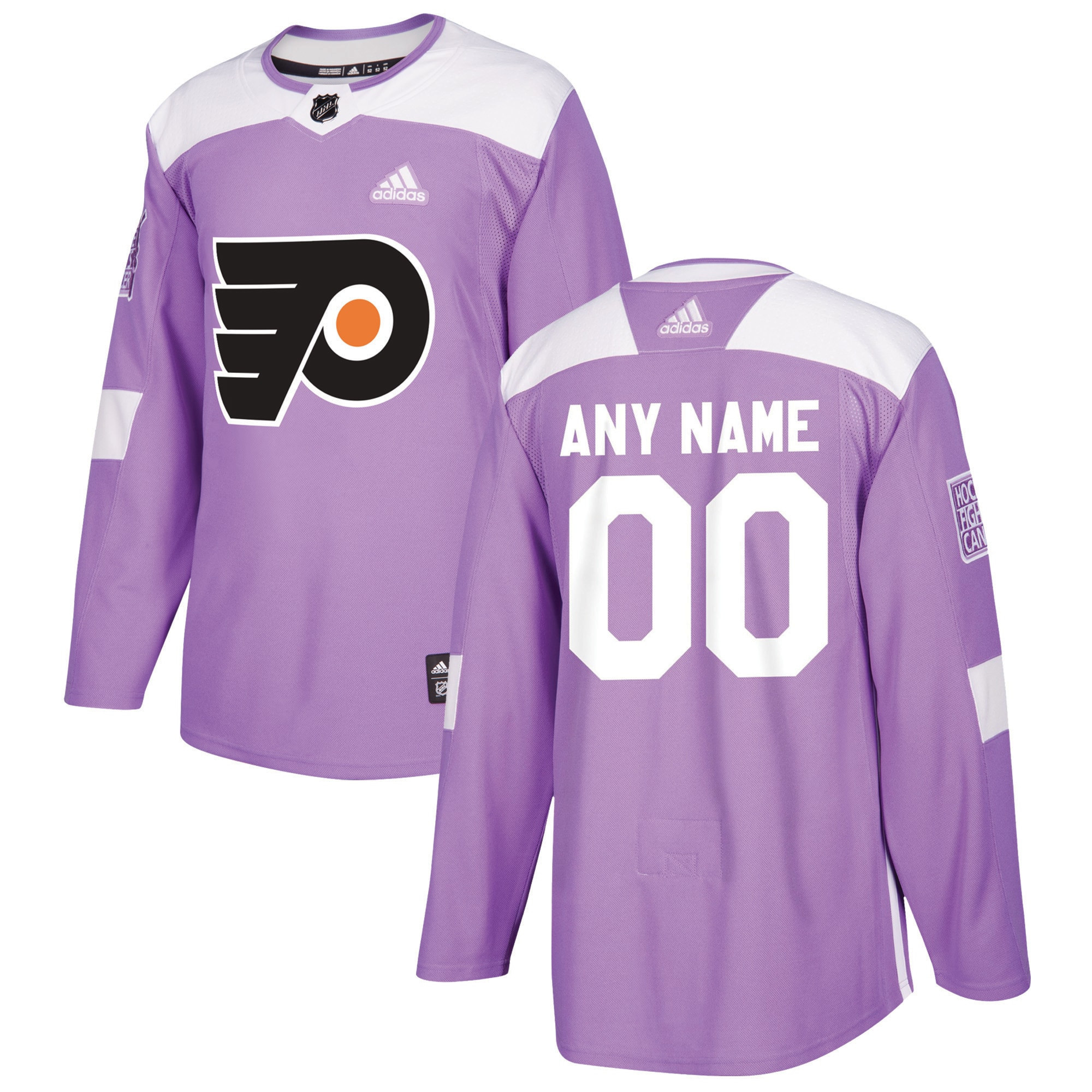 Philadelphia Flyers Adidas 2018 Hockey Fights Cancer Custom Practice Jersey - Purple Custom Jerseys Nhl