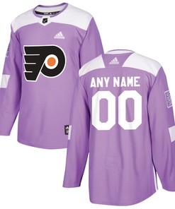 Philadelphia Flyers Adidas 2018 Hockey Fights Cancer Custom Practice Jersey - Purple Custom Jerseys Nhl