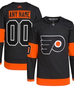 Philadelphia Flyers Adidas Alternate Primegreen Authentic Pro Custom Jersey Black Custom Jerseys Nhl