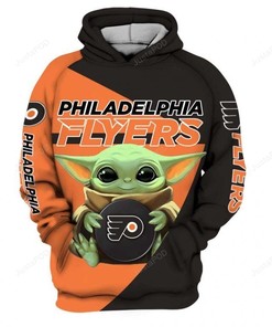 Philadelphia Flyers Baby Yoda 3D Hoodie Zip Hoodie