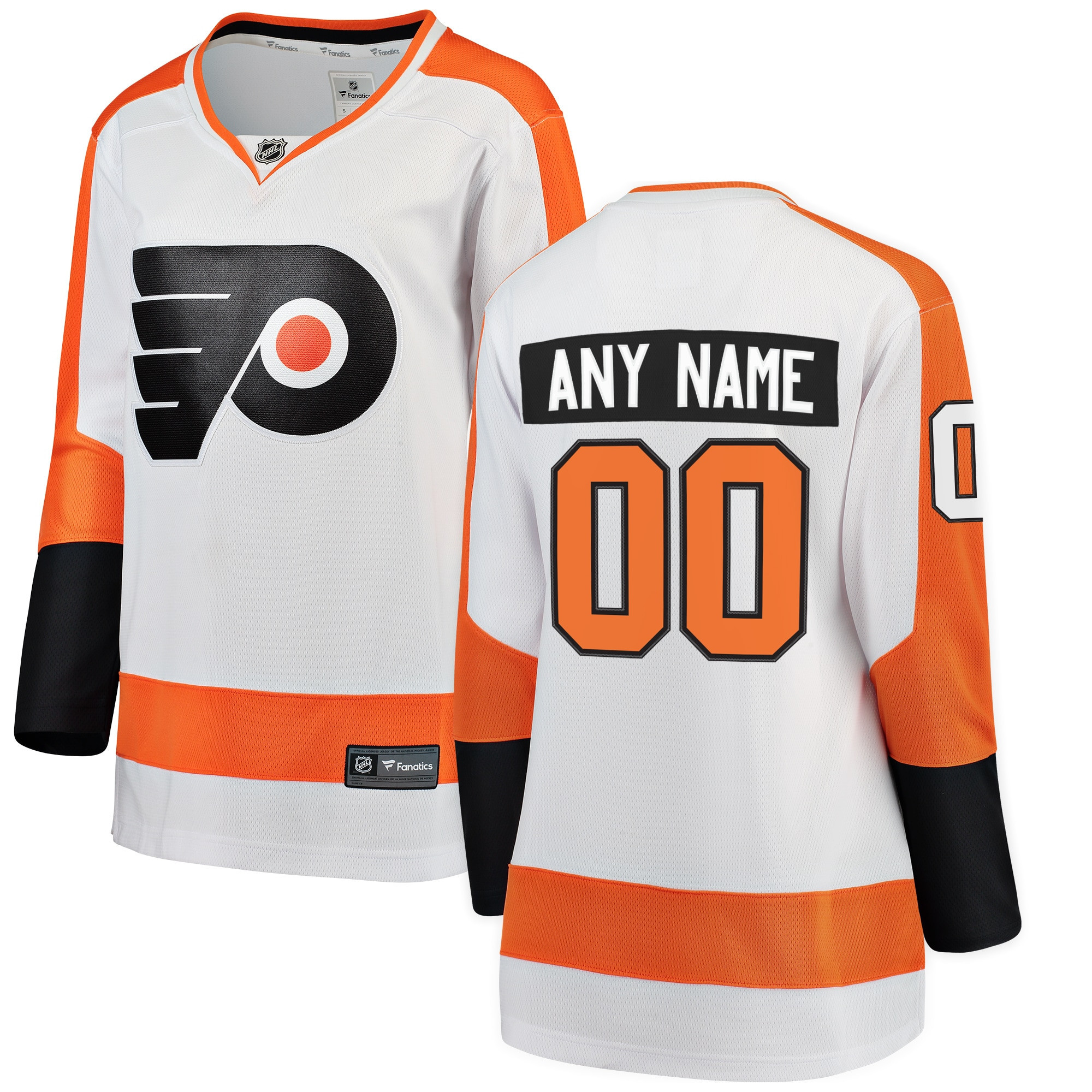 Philadelphia Flyers Fanatics Branded Womens Away Breakaway Custom Jersey - White Custom Jerseys Nhl