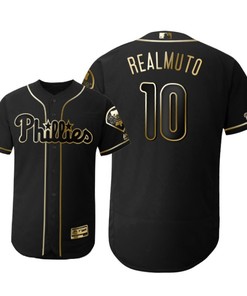 Philadelphia Phillies #10 J.t. Realmuto Mlb 2019 Golden Brandedition Black Jersey Gift For Phillies Fans