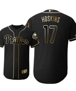 Philadelphia Phillies #17 Rhys Hoskins Mlb 2019 Golden Brandedition Black Jersey Gift For Phillies Fans
