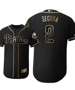 Philadelphia Phillies #2 Jean Segura Mlb 2019 Golden Brandedition Black Jersey Gift For Phillies Fans