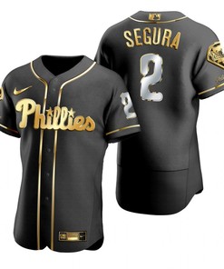 Philadelphia Phillies #2 Jean Segura Mlb Golden Brandedition Black Jersey Gift For Phillies Fans
