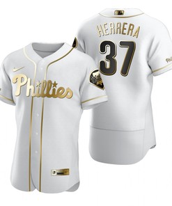 Philadelphia Phillies #37 Odubel Herrera Mlb Golden Brandedition White Jersey Gift For Phillies Fans