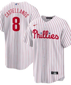 Philadelphia Phillies #8 Nick Castellanos White Cool Base Stitched Jersey