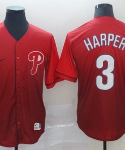 Philadelphia Phillies Bryce Harper #3 2020 Mlb Gradient Red Jersey