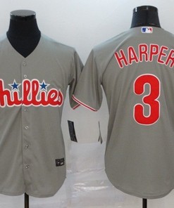 Philadelphia Phillies Bryce Harper #3 2020 Mlb Grey Jersey
