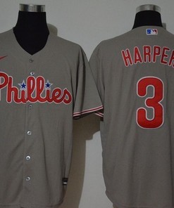 Philadelphia Phillies Bryce Harper #3 2020 Mlb Grey Jersey