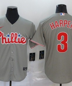 Philadelphia Phillies Bryce Harper #3 2020 Mlb Grey Jersey