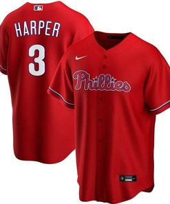 Philadelphia Phillies Bryce Harper #3 2020 Mlb Red Jersey