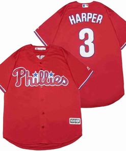 Philadelphia Phillies Bryce Harper #3 2020 Mlb Red Jersey
