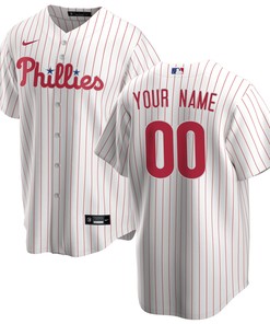 Philadelphia Phillies Home Replica Custom Jersey - White Custom Jerseys Mlb