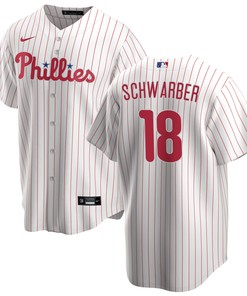 Philadelphia Phillies Kyle Schwarber 18 Home Player Name Jersey - White Jersey