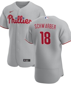 Philadelphia Phillies Kyle Schwarber 18 Road Player Name Jersey - Gray Jersey
