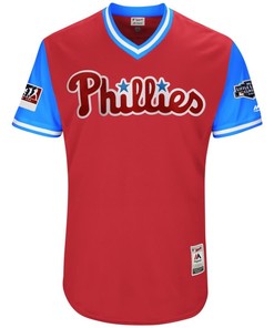 Philadelphia Phillies Majestic 2018 Mlb Little League Classic Flex Base Pick-a-player Roster Jersey - Scarlet/light Blue