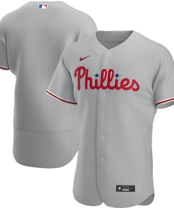 Philadelphia Phillies Road Authentic Team Jersey Gray Mlb