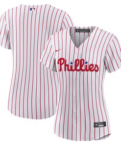Philadelphia Phillies Womens Home Blank Replica Jersey - White Mlb